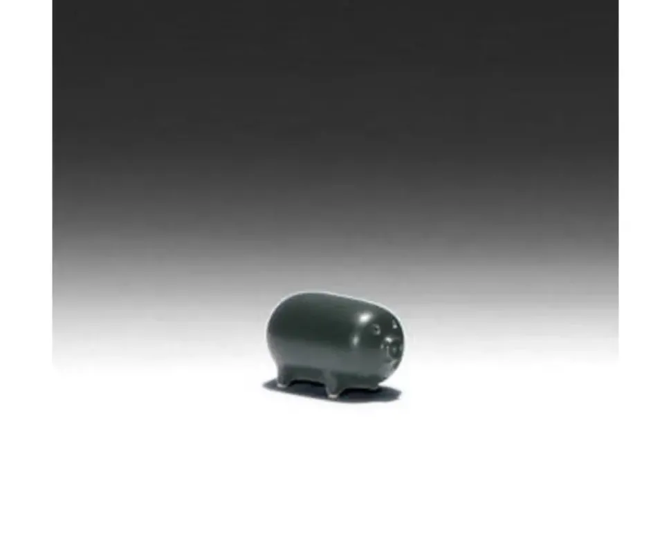 mori_pig_figurine__black__1.webp MIYA Company Pigs^Mori Pig Figurine - Black At Miya