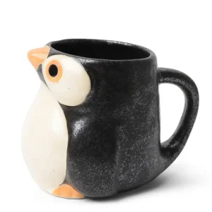 MIYA Company Cups/Mugs^Mug Penguin Orange/Black