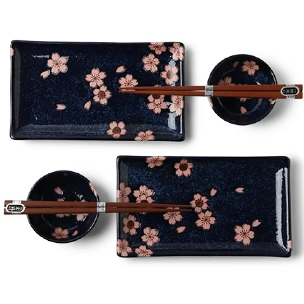 namako_pink_sakura_sushi__0.webp MIYA Company Plate Sets^Namako Pink Sakura Sushi For Two Set
