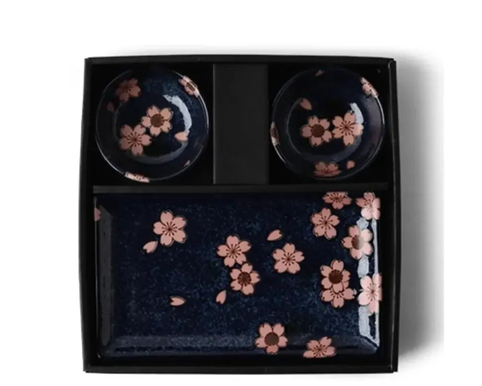 namako_pink_sakura_sushi__2.webp MIYA Company Plate Sets^Namako Pink Sakura Sushi For Two Set
