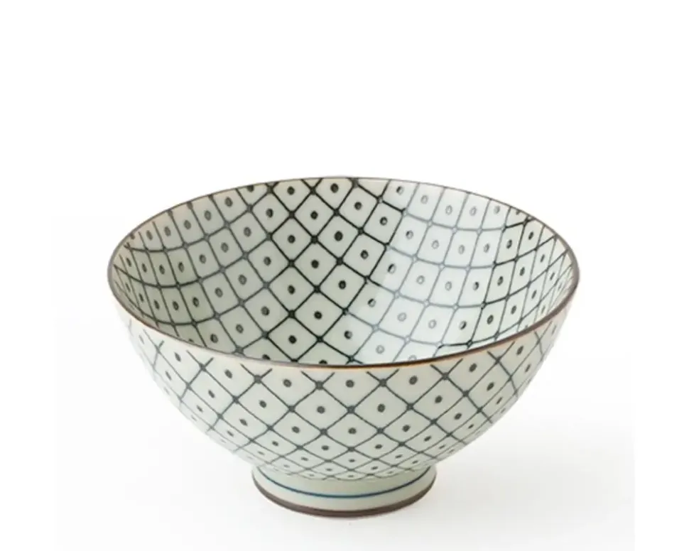 retro_black__white__rice__4.webp MIYA Company Bowl Sets^Retro Black & White 4.5" Rice Bowl Set
