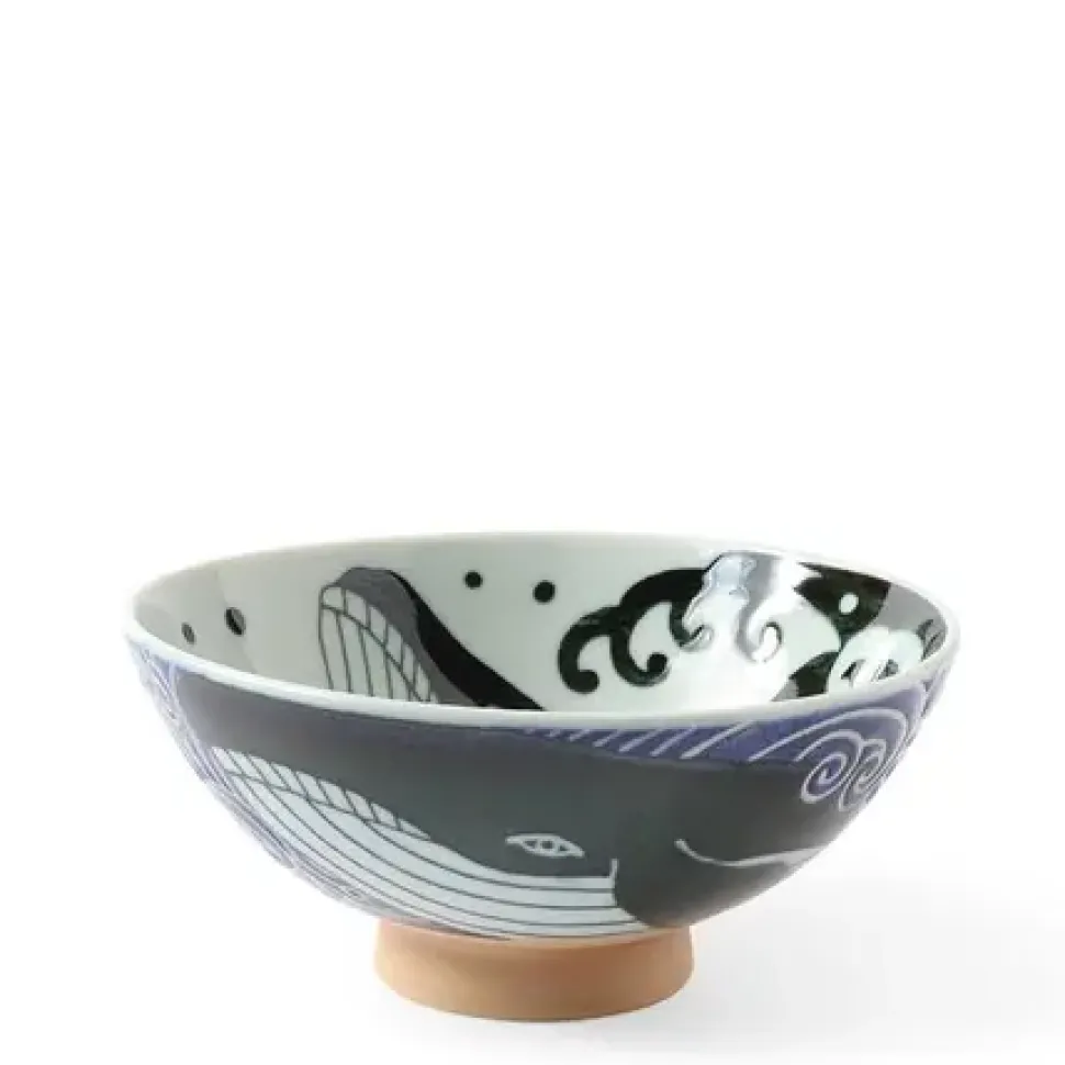rice_bowl_blue_whale_wave_0-2.webp MIYA Company Bowls^Rice Bowl Blue Whale Waves (Xl) 5-3/4"