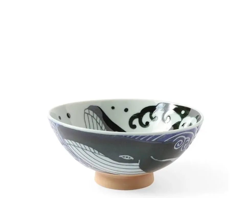 rice_bowl_blue_whale_wave_1-2.webp MIYA Company Bowls^Rice Bowl Blue Whale Waves (Xl) 5-3/4"