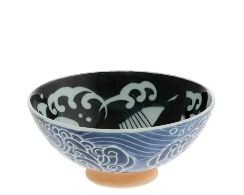 rice_bowl_blue_whale_wave_3-2.webp MIYA Company Bowls^Rice Bowl Blue Whale Waves (Xl) 5-3/4"