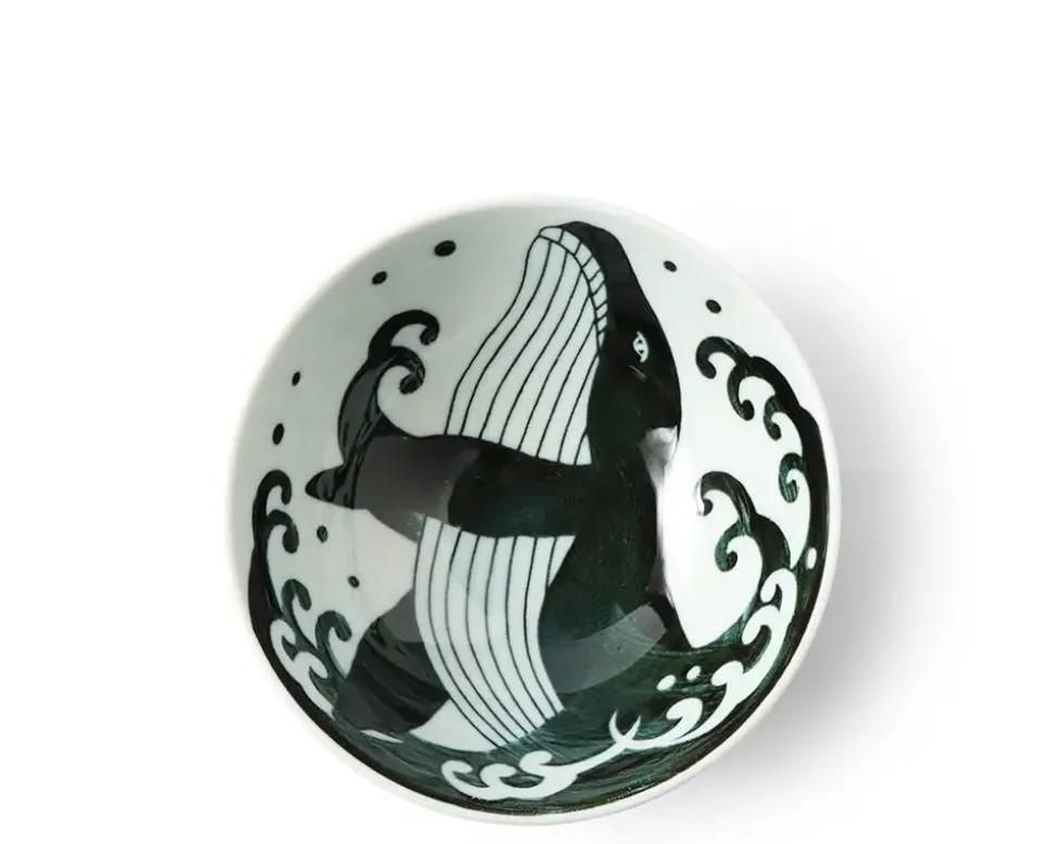 rice_bowl_blue_whale_wave_4-2.webp MIYA Company Bowls^Rice Bowl Blue Whale Waves (Xl) 5-3/4"