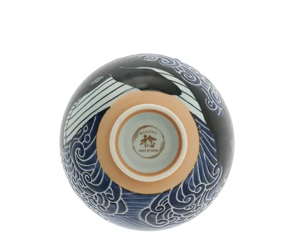 rice_bowl_blue_whale_wave_5-1.webp MIYA Company Bowls^Rice Bowl Blue Whale Waves (Xl) 5-3/4"