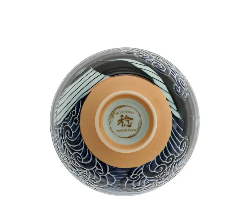 rice_bowl_blue_whale_wave_5.webp MIYA Company Bowls^Rice Bowl Blue Whale Waves 5"