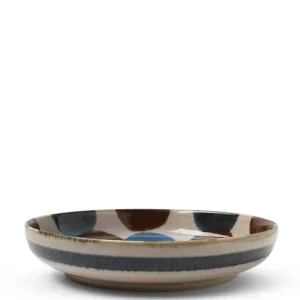 MIYA Company Shallow Bowls^Rustic Dots 7.75" Shallow Bowl