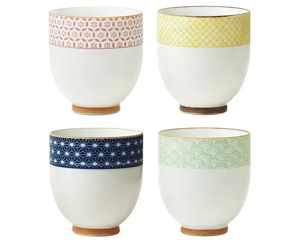 sashiko_teacup_set__oz_1.webp MIYA Company Teacups^Sashiko Teacup Set 6 Oz.