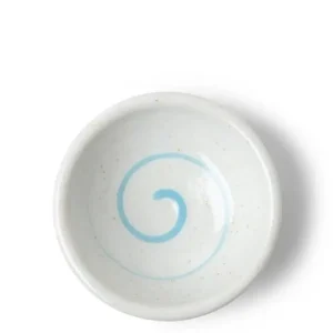 MIYA Company Sauce Dishes^Sauce Dish Chinmi White + Blue Swirl