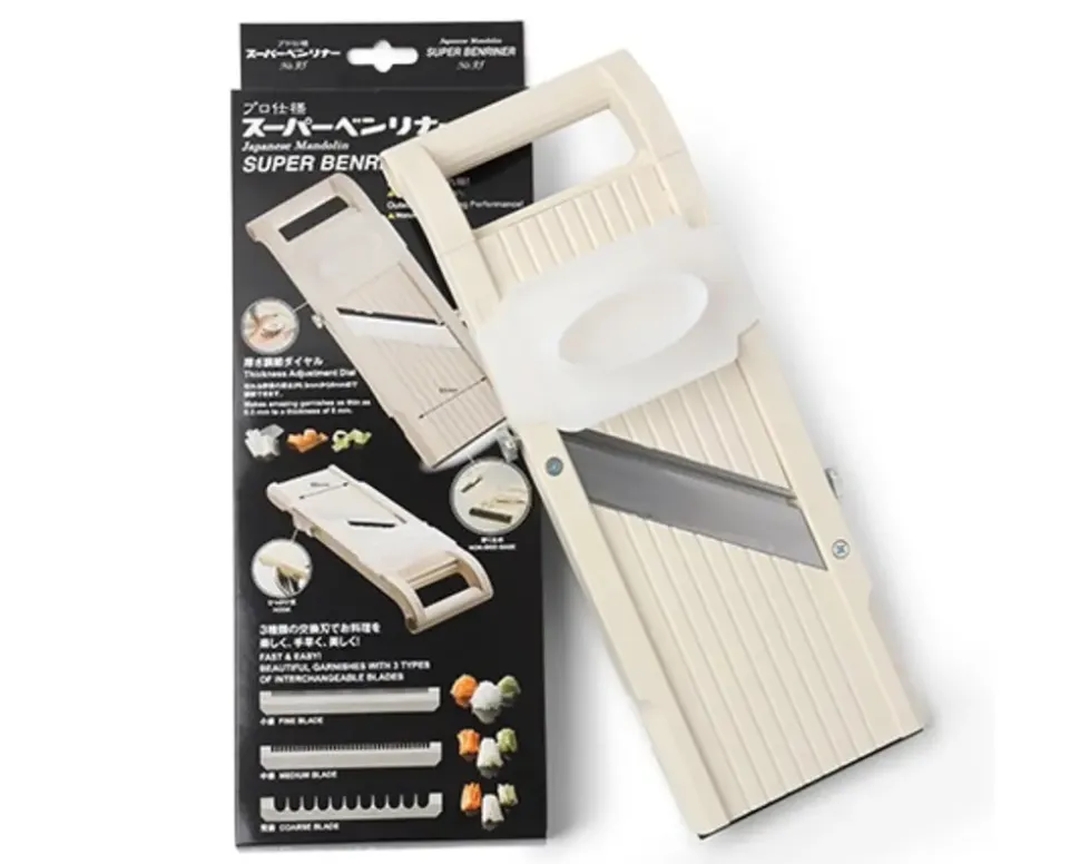 super_benliner_mandoline__2.webp MIYA Company Slicers & Peelers^Super Benliner Mandoline Vegetable Slicer - Ivory
