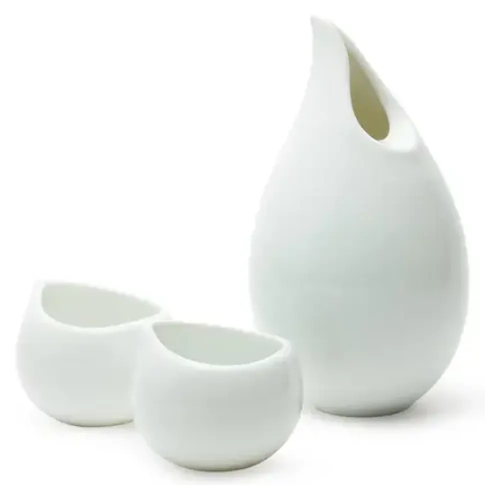tear_drop_white_sake_set_0.webp MIYA Company Sake Sets^Tear Drop White Sake Set